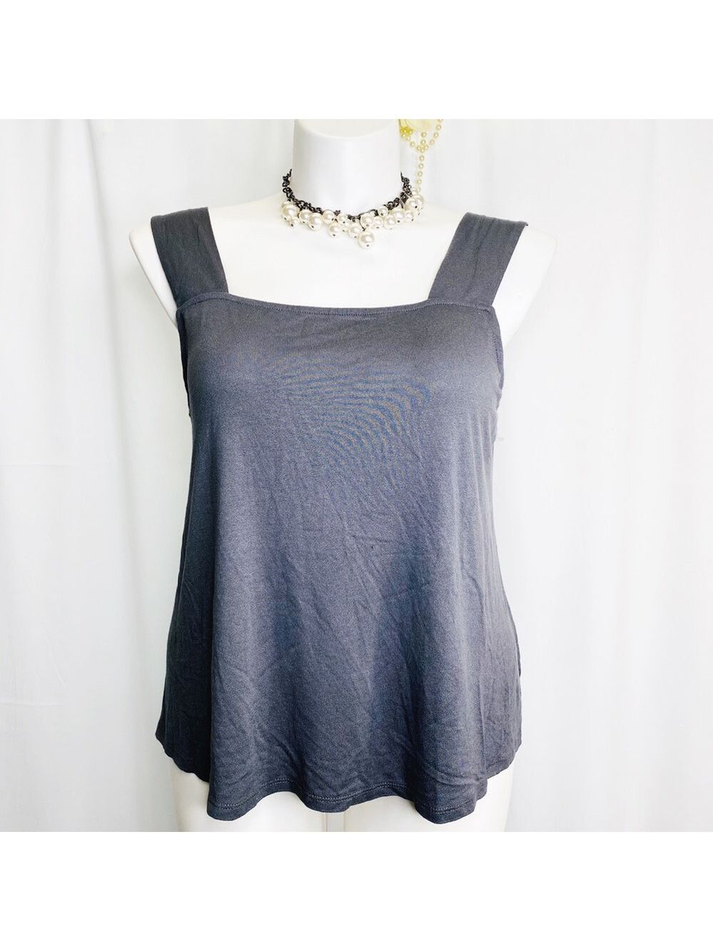 14th & Union Slate Grey Square Neck Tank Top - Large NWOT